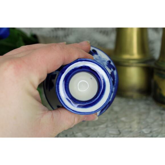 Set of Two Nobel Ban Delft Blue Candle Stick Holders - Picture 6 of 13